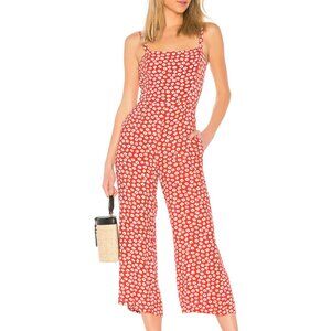FAITHFULL THE BRAND Playa Jumpsuit, Red Floral, Medium